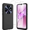 JDXHFF Cover Compatibile con Oukitel C5 (6.52") e 2 Pezzi Pellicola Protettiva in Vetro Temperato - Nero Morbido Silicone Custodia Protettivo TPU Protezione Case Black