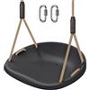 SELEWARE Altalena per bambini, per interni ed adulti, colore nero, da giardino, regolabile in altezza, con corda antiscivolo, regolabile