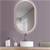 HOKO® Specchio-Bagno Ovale LED Antiappannamento 60x100/100x60cm(Verticale/Orizzontale) con Cornice Metallo Dorato. Sensore Tattile+LED Variabile Bianco Caldo/Freddo/Neutro 2700-6500K.Funzione Memoria