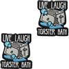 Oucaty Live Laugh Toaster Bath Patch Emblema Funny Meme Tattico Ricamo Distintivo Hook and Loop Patch per Biker, Zaino, Vestiti, Cappelli, Borse, Uniformi, Accessori fai da te, Giacche, Camicie