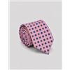 Amirante Antica Sartoria Napoletana Cravatta uomo 3 pieghe in seta twill fantasia geometrica rosa