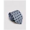 Amirante Antica Sartoria Napoletana Cravatta uomo 3 pieghe in seta twill azzurro cielo fantasia geometrica