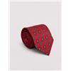 Amirante Antica Sartoria Napoletana Cravatta uomo 3 pieghe in seta twill rossa fantasia geometrica