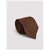 Amirante Antica Sartoria Napoletana Cravatta uomo 3 pieghe in seta twill marrone fantasia floreale