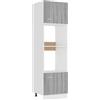 Roanoer Lyon - Armadietto da cucina per forno a microonde, con 4 scomparti e 2 ante, per forno a microonde e accessori, in legno, 60 x 57 x 207 cm, grigio sonoma