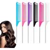 Elitecran 6Pcs Parrucchiere Pettine Capelli di Coda Antistatico in Fibra di Carbonio, Troncatura Acciaio Fibra Pettini Styling Resistenti al Calore, Pettine Professionale per Parrucchieri e Domestico (Tipo 2)