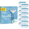 Gillette Venus Lame per rasoio lisce da donna, confezione da 12 ricariche, SkinCushion aiuta a proteggere dalle irritazioni da rasatura, confezione può variare