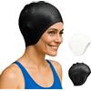 SwimmerShop Cuffia Nuoto in Silicone Premium - Taglia Unica per Adulti e Ragazzi | Vestibilità Confortevole, Protezione dal Cloro, Non Schiaccia le Orecchie - Disponibile in Vari Colori - No Logo (Nero)