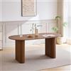 BenyLed Grande Tavolo da Pranzo Ovale 180*90 cm, Tavolo da Cucina in Stile Rustico con Piano in MDF (finitura effetto legno) e Gambe Ellittiche Per casa, Ristorante, Ufficio e Così via (Marrone Scuro)