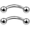 CIZME 2pz Barre curvate in Titanio con bilanciere per Sopracciglia Labbra 16G 6/8/10 mm Tragus Helix Daith Cartilagine Piercing Stud