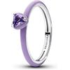 PANDORA Anello da donna in argento Chakra viola cuore 193088C04, 52/16,6, argento sterling, Cristallo