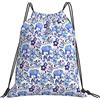Generic Unisex Borsa Sportiva da Palestra Tiny Purple Elephant Watercolor Flower On White Sacchetto Sportivo Stampa Zaino Palestras per Vacanze Spiaggia Yoga 36X42Cm