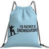 Generic con Coulisse Borsa Coulisse Snowboard Silhouette Borsa Palestra Scuola Fashion Zaino da Viaggio per Piscina Spiaggia Nuoto 36X42Cm