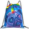 Generic Fashion Borsa Sportiva da Palestra Rainbow Pug Dog.JPG Sacco Sportive Unisex Zaino da Viaggio per Festival Adulto Piscina 36X42Cm