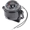 QuivyLivy Marine con luce LED, navigazione impermeabile 12V DC, per barche e yacht, staffa base rotante a 360°, angolo di deviazione regolabile, nero o bianco (nero)