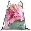 Generic Unisex Zaino Coulisse Paris Pink Peonies Romantic Sacca Ginnastica Fashion Zainetti per Sport Donna Spiaggia 36X42Cm