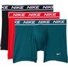 Nike Men's all Day Micro Stretch Boxer Brief Underwear (3-Pack), Chili Red/Dark Teal/Black