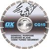 OX - Lama da taglio diamantata serie Contractor, segmento turbo da 15 mm, lama in acciaio per uso generico, diametro 350 mm, foro 20 mm (CG15-350/20)