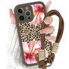 Yoedge Cover con Cordino Orologi per iPhone 14 Pro Fiori, Aesthetic Leopardato Disegni, Morbido Silicone Custodia Antiurto Case con Tracolla Collana per catena iPhone 14Pro 6,1,Conchiglie Frutti