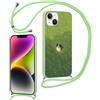 Yoedge Cover con Cordino per iPhone 14/iPhone 13, Aesthetic Erba Gatto Disegni Motivo, Morbido Silicone Custodia Antiurto Bumper Protettiva Case con Tracolla Collana Catena per iPhone13 6,1, Verde