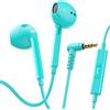 LUDOS ZENITH Auricolari In-Ear Cuffie, Cuffiette con Filo e Microfono, 2 Anni di Garanzia, Cuffie Isolamento Acustico, Cuffiette Cellulare, Jack 3,5 mm per iPhone, Apple, Samsung, Huawei - Turchese