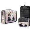 Mexpekil Beauty case da viaggio da appendere per donne, coppia di gatti, grande borsa per il lavaggio musicale, portatile, organizer per cosmetici per ragazze e ragazzi