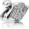 The Charmery Charm a forma di cigno in argento 925, compatibile con braccialetti Pandora, Trollbeads, Chamilia, Biagi e molti altri braccialetti con charm del Regno Unito.