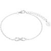 s.Oliver Bracciale da Donna in Argento 925, con zirconi sintetici, 16+3 cm, Argento, Infinity, Fornito in confezione regalo