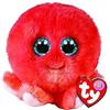 TY - Peluche - Puffies - Polpo - Sheldon - Corallo - Polipetto con occhioni azzurri glitter - Le palline Beanie di peluche morbide e coccolose - 10 Cm - 42527