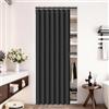 Vatge Closet Door Curtain Room Divider Drapes, Pleated Folding Style Curtains for Doorways Curtain for Bedroom Without Door,1 Panel with Tieback, W39 x L78, Black