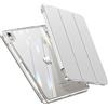 INFILAND Custodia per iPad Air 5°/4° generazione (2023/2022/2020) M4 2026/M3 2025/M2 2024 10.9 pollici con retro e cornice trasparente [ anti ingiallimento ] con supporto per stilo, Argento