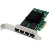 Digitus Scheda di Rete per Server Gigabit Ethernet - 4 Porte RJ45 - NIC - Intel I350 - Senza alogeni - 10/100/1000 Mbps