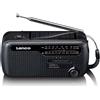 Lenco MCR-113BK - Radio portatile di emergenza a manovella con funzione di carica, torcia e power bank in un unico apparecchio - Nero