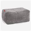 Lounge Pug Pouf Poggiapiedi a Sacco, Pompon Carbone Grigio, Pouf Ottomana Poggiapiedi, Camera da Letto, Soggiorno