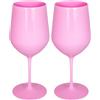 argentoè Calici Gioia in Plastica Rigida SAN 37cl - Infrangibili, Riutilizzabili, Lavabili in Lavastoviglie - Ideali per Vino, Champagne, Cocktail, Eventi, Giardino, Piscina, Barca (Rosa, Set 2pz)