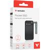 Verbatim Pocket SSD 1 TB USB tipo-C 3.2 Gen 2 (3.1 Gen 2) Nero, Grigio