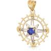 Gioielleria Lucchese Oro Ciondolo Rosa dei Venti Oro Bianco Giallo 18kt GL102512