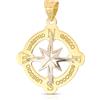Gioielleria Lucchese Oro Ciondolo Rosa dei Venti Oro Bianco Giallo 18kt GL102513