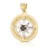 Gioielleria Lucchese Oro Ciondolo Rosa dei Venti Oro Bianco Giallo 18kt GL102516
