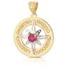 Gioielleria Lucchese Oro Ciondolo Rosa dei Venti Oro Bianco Giallo 18kt GL102517
