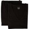 RAGNO Confezione 2 t-Shirt Uomo Maglietta Intima Manica Corta Camiciola Scollo V Cotone Bipack Articolo 601418, 020B Nero, 3XL