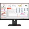 Lenovo ThinkVision T-series, monitor professionale Full HD da 24, schermo IPS ad alta fedeltà, frequenza variabile fino a 120Hz e base ergonomica regolabile - Nero