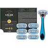 Men Rasoir Corps Et Intime Pour Homme 1 Manche + 7 Recharges De Lames De Rasoir