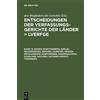 Entscheidungen der Verfassungsgerichte der Lander = LVerfGE: (Copertina rigida)