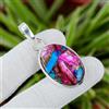 Collana Donna Ciondolo Medaglia In Argento 925 Turchese Ovale Perla Gemma