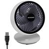 MENQANG Ventilatore da Tavolo Silenziosi USB Portatile 3 velocità Ventilatore da Scrivania Ventola Oscillante per Casa, Ufficio, Viaggi (bianca)