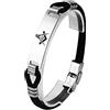 KBNSUIAN Bracciale massonico in silicone a strati con fibbia in acciaio inossidabile, bracciale simbolico quadrato con bussola massonica, gioiello per l'iscrizione al maestro in muratura, 21 cm, 8 26
