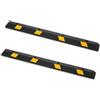 VEVOR Fermaruote in Gomma per Parcheggi da Garage, Confezione di 2, 184 x 16 x 11 cm, Limitatore di Parcheggio con Strisce Riflettenti, Blocchi Fermi Ruota in Gomma per Auto, Furgoni, Camion