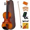 MusicalStore2005 Set Completo Violino 3/4 con Archetto, Custodia, Spalliera, Corde di Ricambio e Accordatore - Ideale per lo Studio e Uso Scolastico