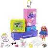 Barbie - Extra Playset Cuccioli e Minis Portami-Con-Te con 2 Cagnolini e Bambola Piscina, Scivolo, Sala delle Feste e Accessori, Giocattolo per Bambini 3+ Anni, HDY91
